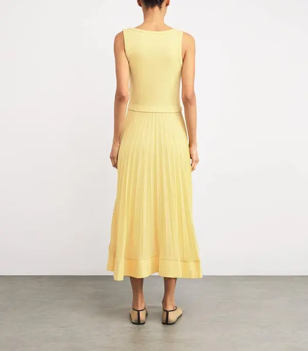 Cotton-Jacquard and Poplin Midi Dress