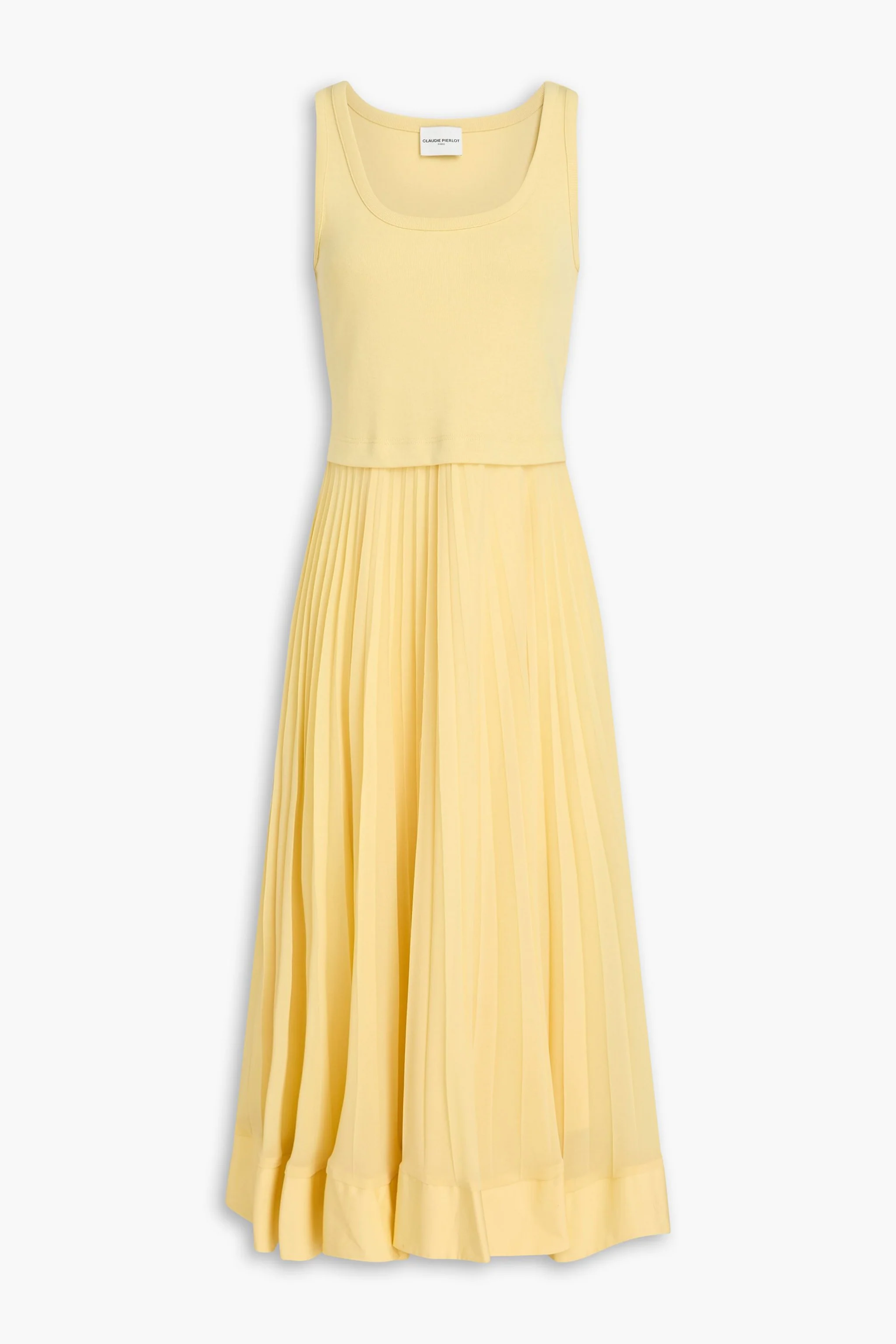 Cotton-Jacquard and Poplin Midi Dress