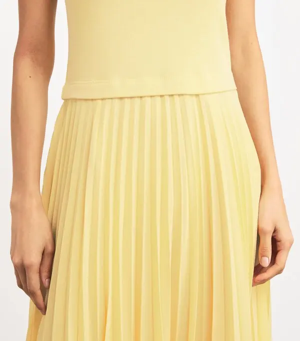 Cotton-Jacquard and Poplin Midi Dress